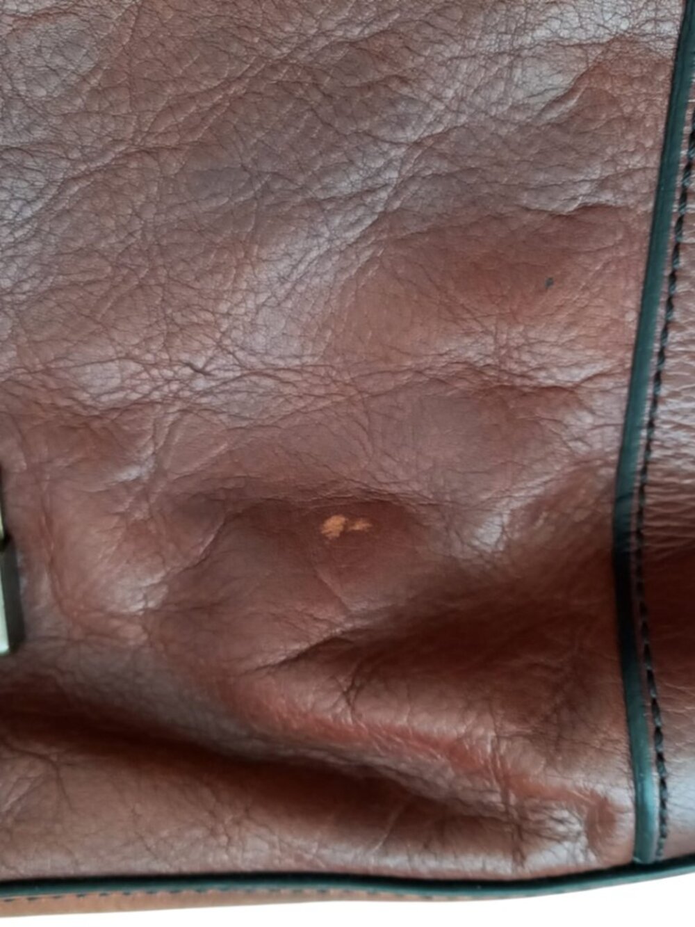 Fossil Long Live Vintage Brown Leather Messenger Bag - Briefcase Satchel, Size M - Picture 7 of 8